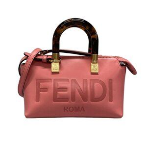 Auth FENDI Mini By The Way 8BS067 Pink Leather Handbag